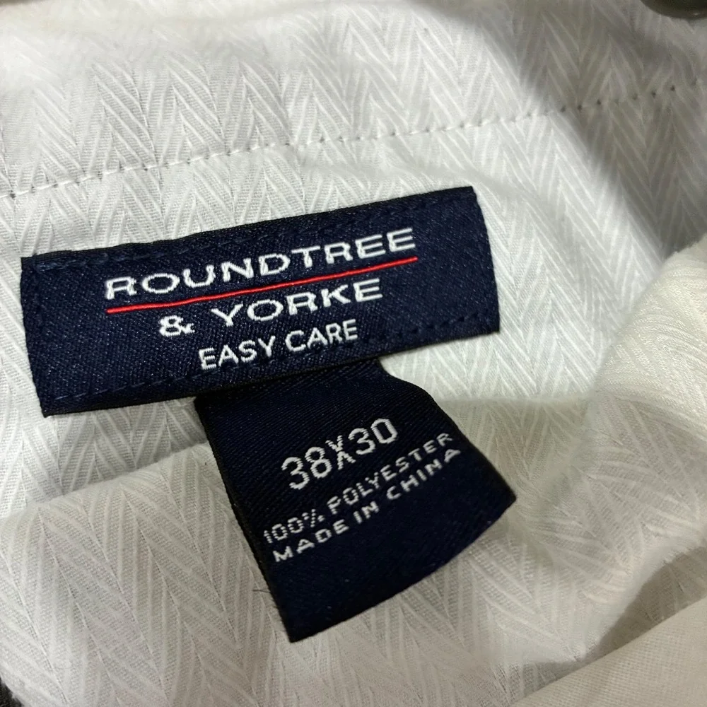 Roundtree & Yorke Easy Care Men's Gray‎ Dress Pants Size 38x30 Office Career